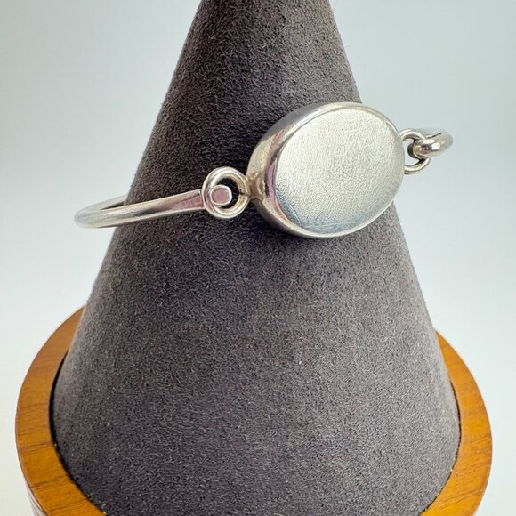 VTG Solid Sterling Silver 925 Engravable ID Bangle Bracelet One Size - Picture 3 of 12